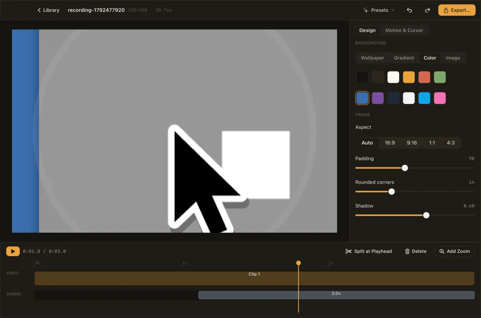 nanostudio: A screen recorder and editor; every frame is a nanoui view.